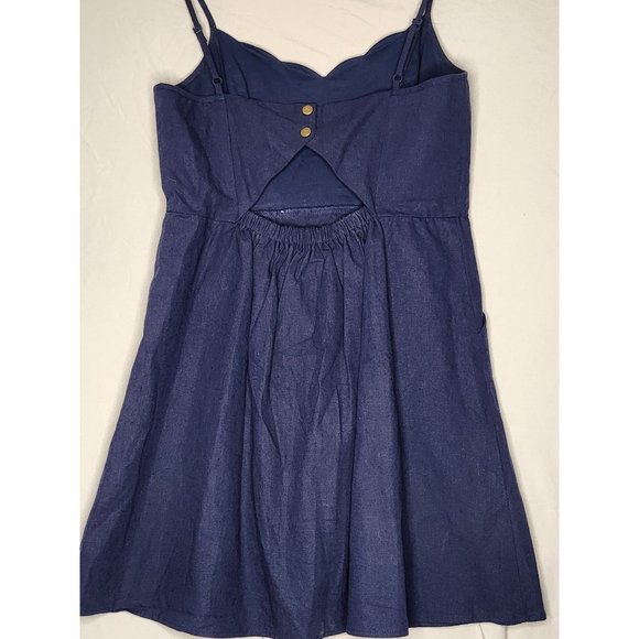 Womens Market & Spruce Chrissie Cami‎ A-line Linen & Cotton Blend Dress Sz Large - Picture 3 of 9